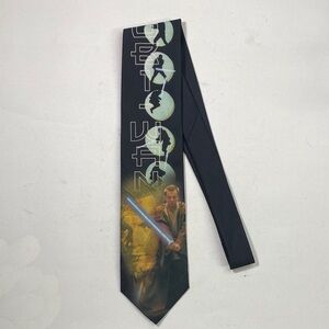 Star Wars Black Tie with Lightsaber Obi-Wan Kenobi Graphic
